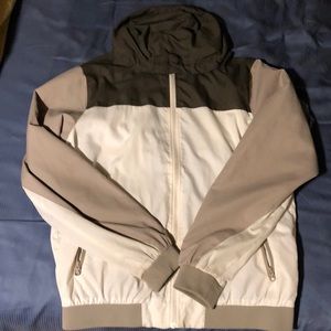 Green & tan rain jacket